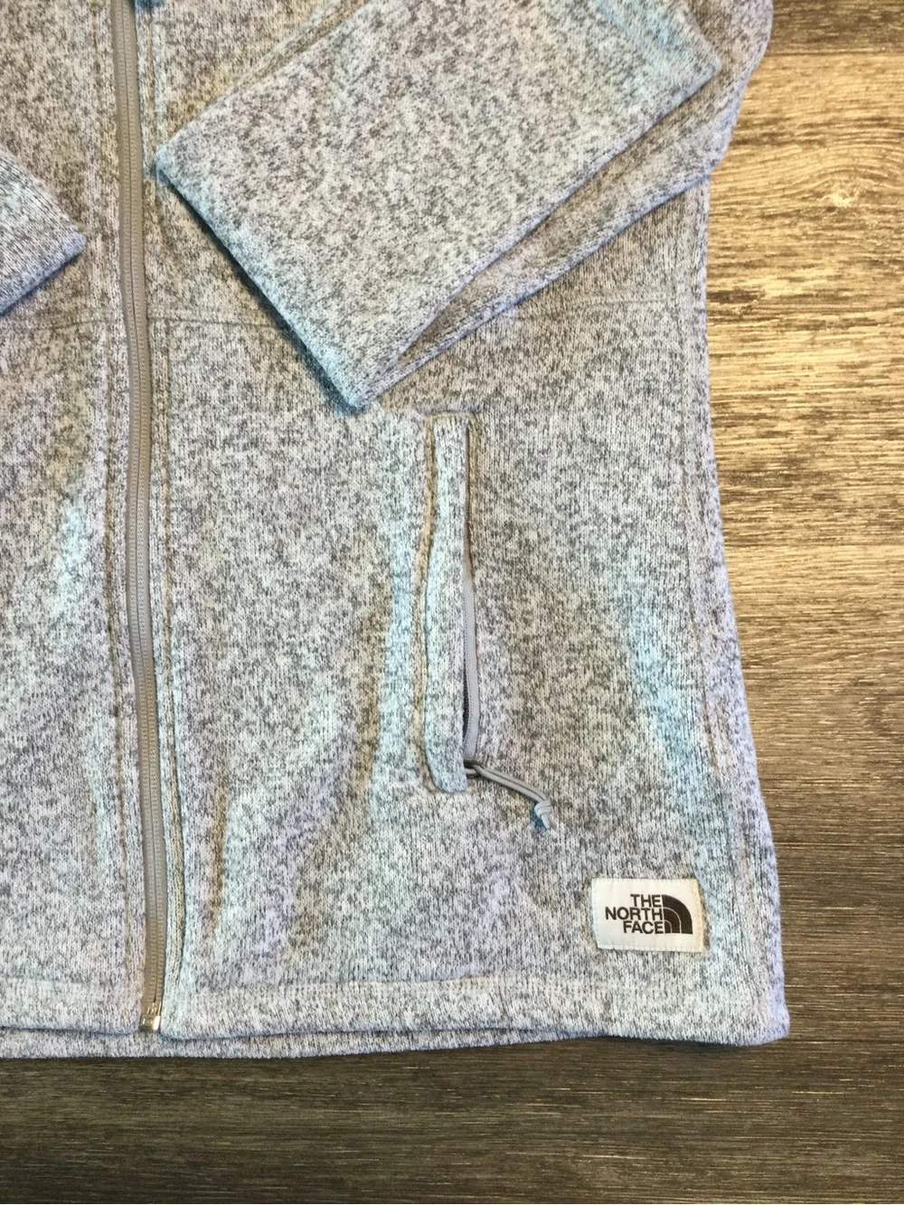 The North Face Gray Hoodie with Navy Lined Hood